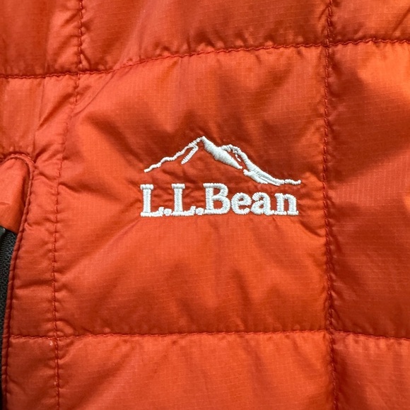 LL Bean size Medium Orange puffer zip jacket primaloft fill ultralight - Picture 8 of 9